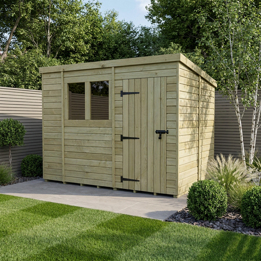 10 x 7 Pent Shed (Single Door, With Windows) - Pent Shed