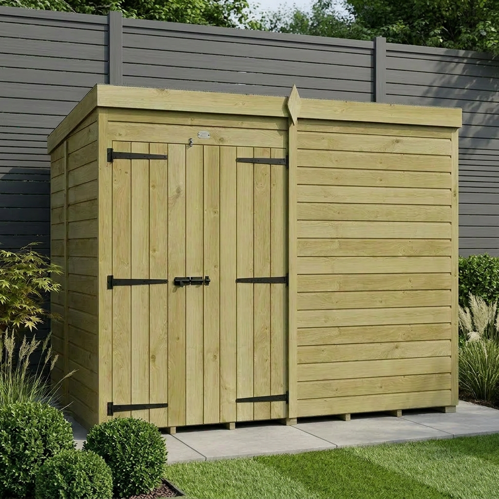 8 x 5 Pent Shed (Double Door, No Windows) - Pent Shed