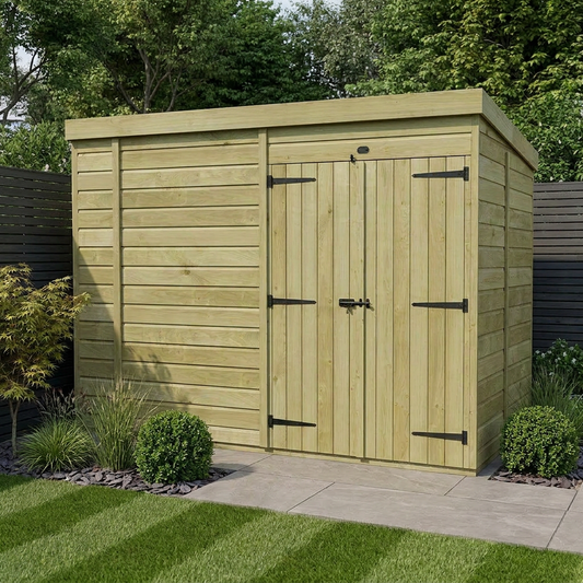 11 x 7 Pent Shed (Double Door, No Windows) - Pent Shed