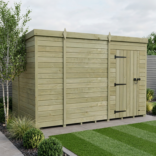 9 x 6 Pent Shed (Single Door, No Windows) - view 2