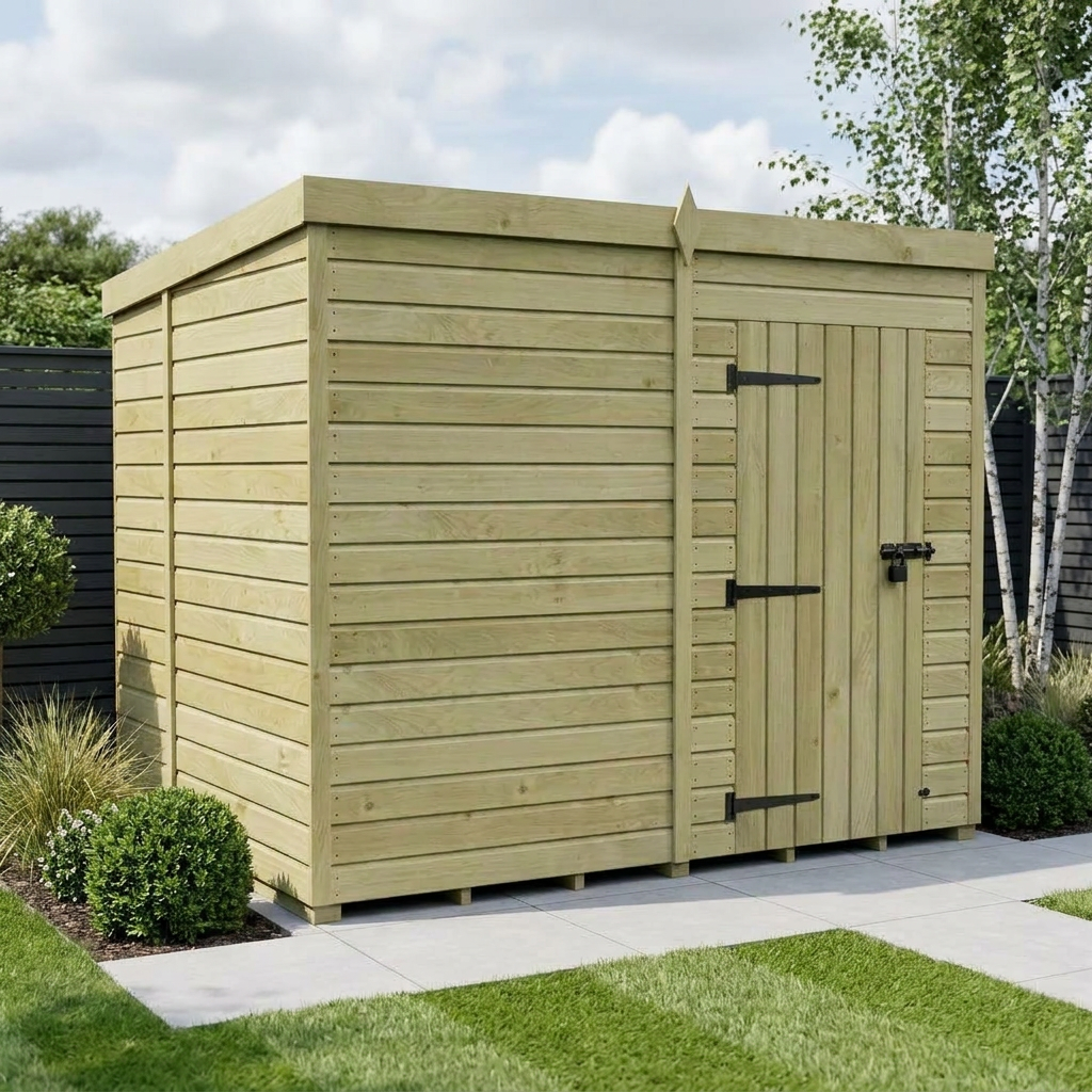 6 x 8 Pent Shed (Single Door, No Windows) - Pent Shed