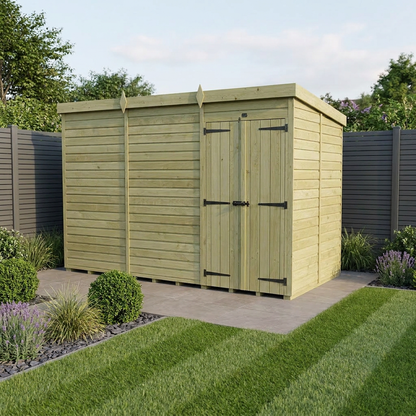 12 x 7 Pent Shed (Double Door, No Windows) - Pent Shed