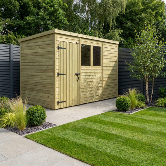 11 x 5 Pent Shed (Single Door, With Windows) - Pent Shed