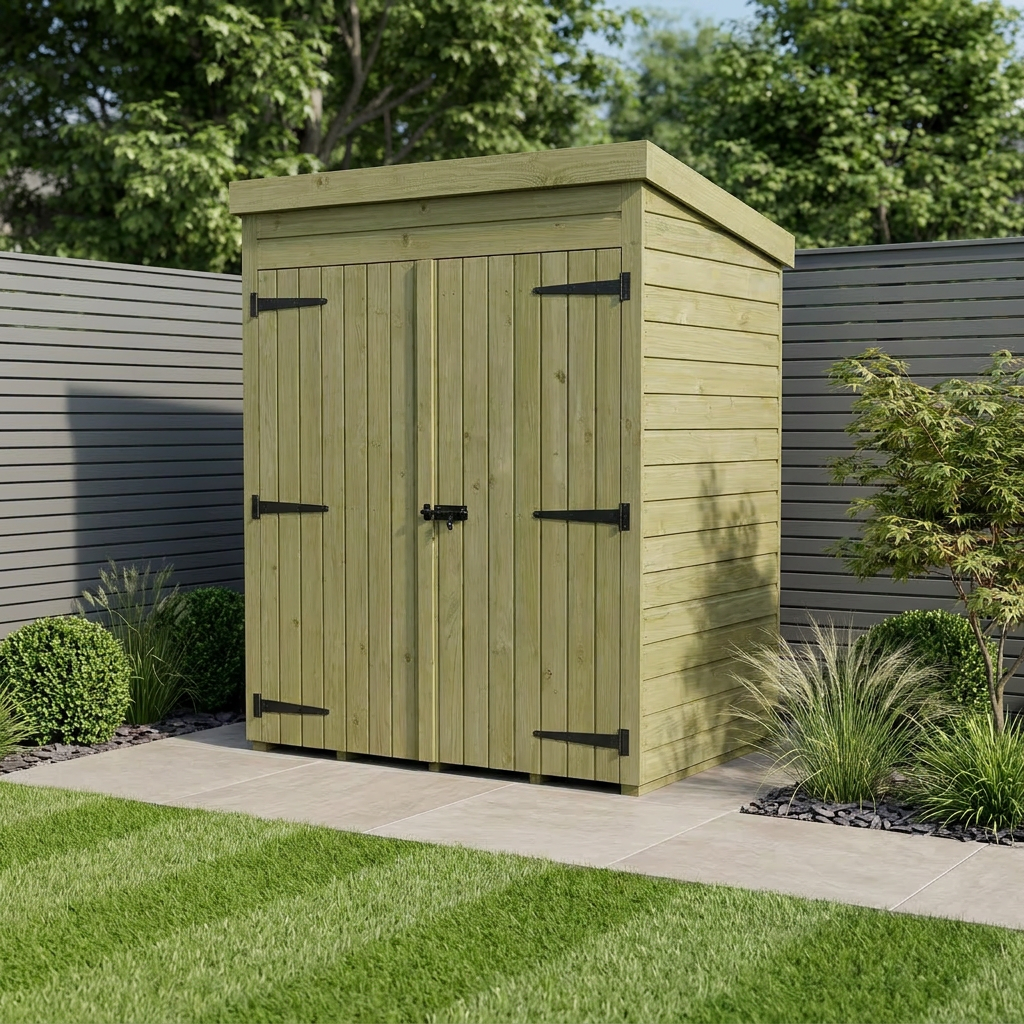 4 x 5 Pent Shed (Double Door, No Windows) - view 2