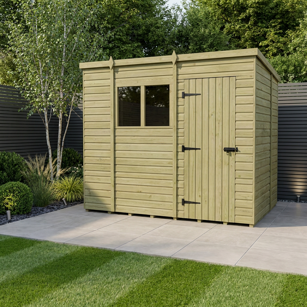 10 x 6 Pent Shed (Single Door, With Windows) - Pent Shed