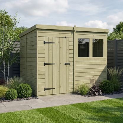 8 x 5 Pent Shed (Single Door, With Windows) - view 2