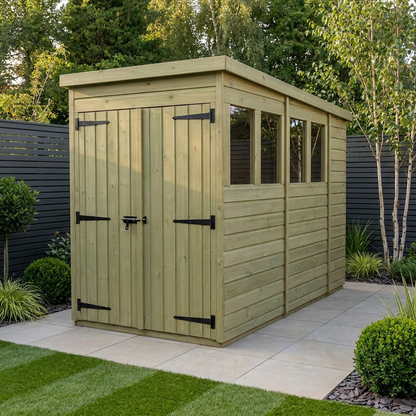 4 x 10 Pent Shed (Double Door, With Windows) - Pent Shed