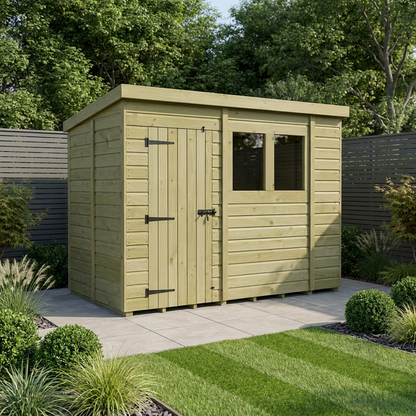 10 x 5 Pent Shed (Single Door, With Windows) - view 2