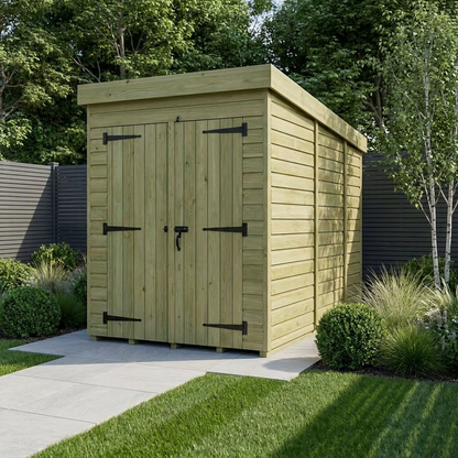 4 x 9 Pent Shed (Double Door, No Windows) - view 2