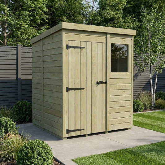 5 x 5 Pent Shed (Single Door, With Windows) - view 2