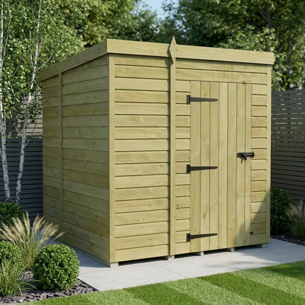 7 x 7 Pent Shed (Single Door, No Windows) - view 2