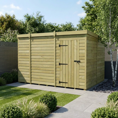 11 x 8 Pent Shed (Single Door, No Windows) - view 4