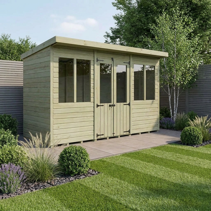 12 x 4 Pent Summer House - view 2