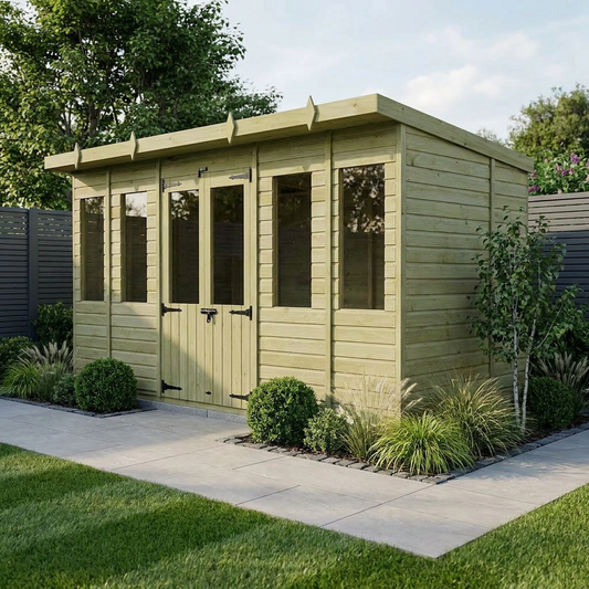 14 x 5 Pent Summer House - view 2
