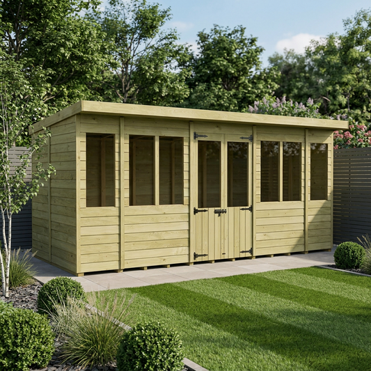 16 x 5 Pent Summer House - view 2