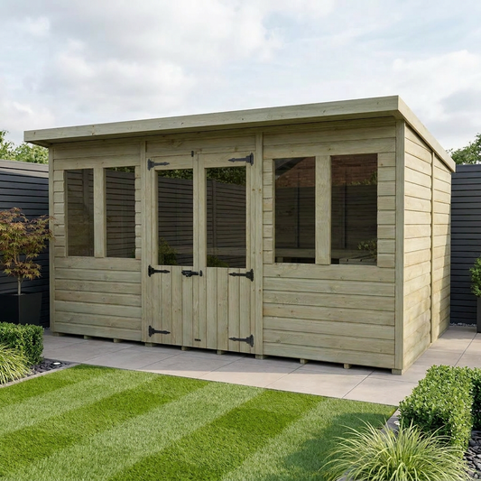 12 x 8 Pent Summer House - view 2