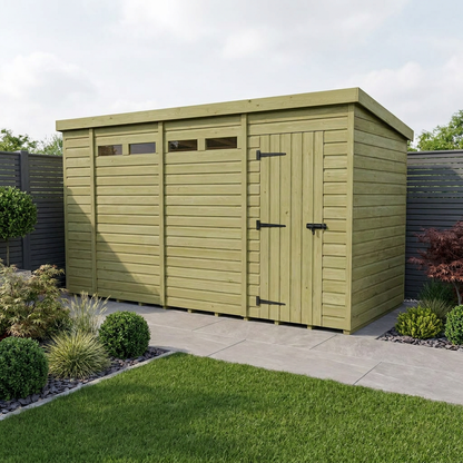 15 x 4 Security Pent Shed - view 2