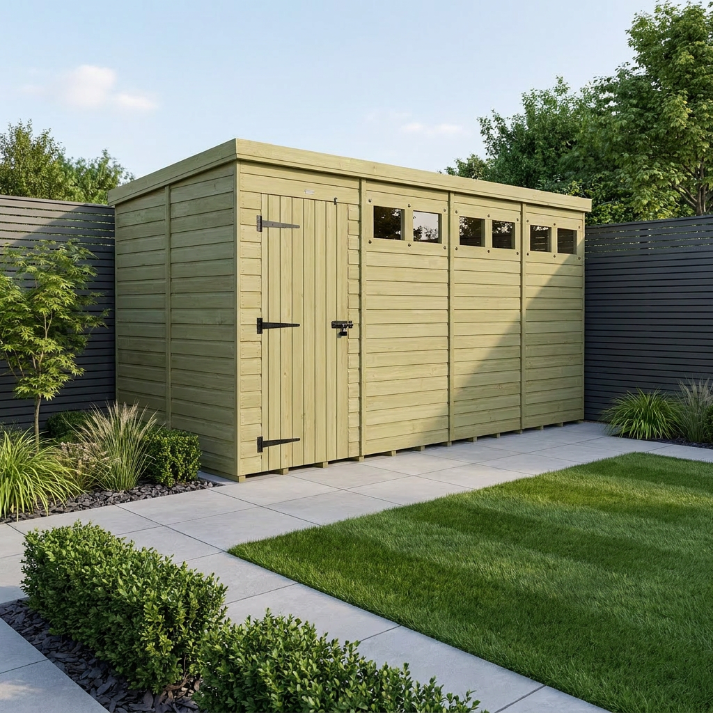 16 x 5 Security Pent Shed - Security Pent Shed