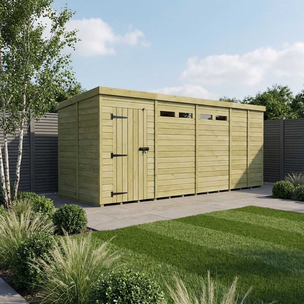 17 x 5 Security Pent Shed - Security Pent Shed