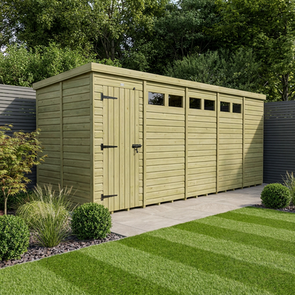 19 x 5 Security Pent Shed - view 2