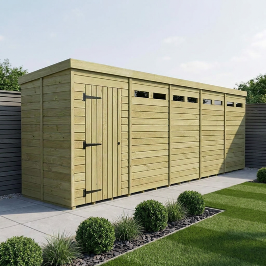 20 x 5 Security Pent Shed - view 2