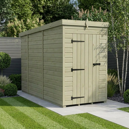 4 x 10 Pent Shed (Single Door, No Windows) - view 2