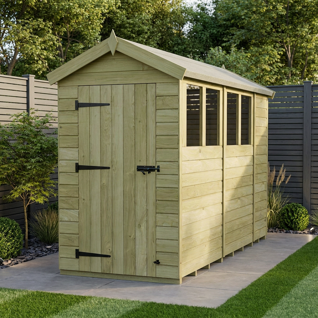 4 x 10 Apex Shed (Single Door, With Windows) - Apex Shed