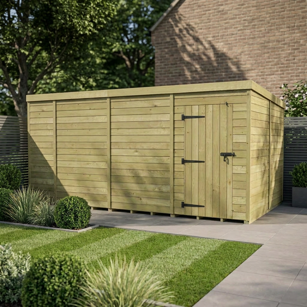 14 x 8 Pent Shed (Single Door, No Windows) - Pent Shed