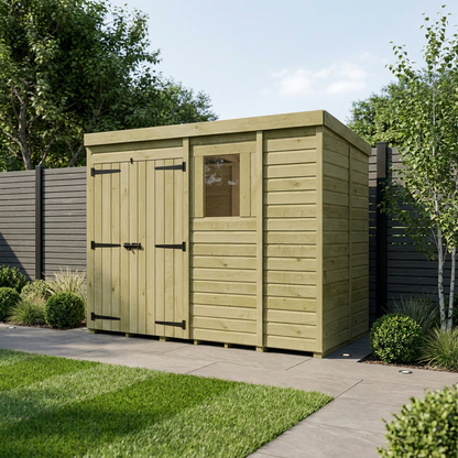 9 x 5 Pent Shed (Double Door, With Windows) - Pent Shed
