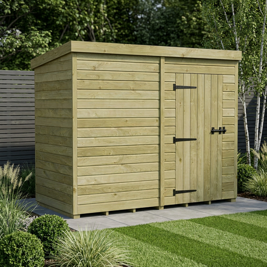 8 x 4 Pent Shed (Single Door, No Windows) - view 2
