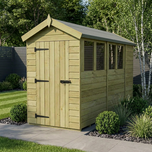 4 x 11 Apex Shed (Single Door, With Windows) - Apex Shed