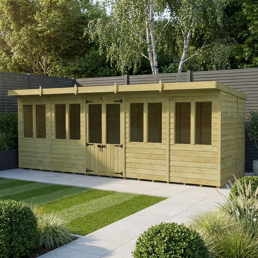 20 x 6 Pent Summer House - view 2