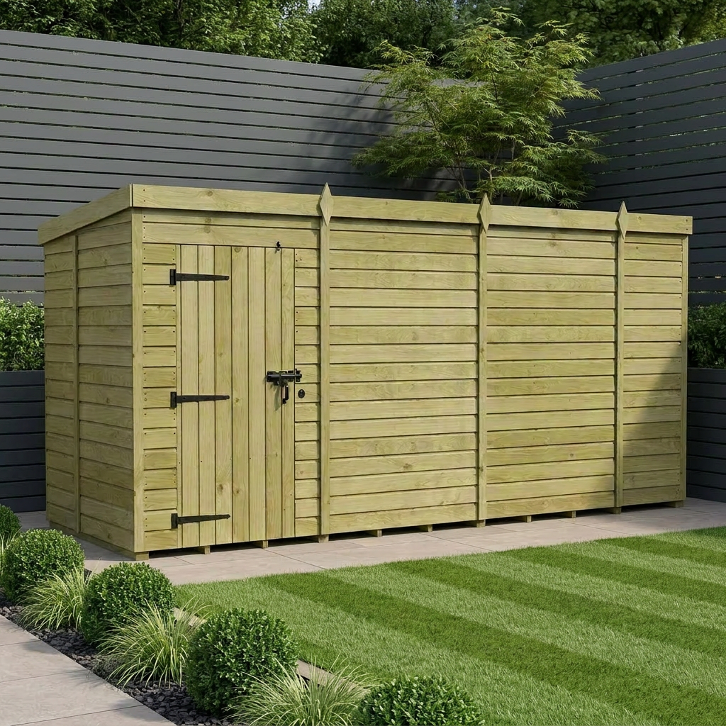 14 x 5 Pent Shed (Single Door, No Windows) - view 2