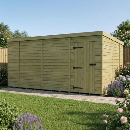14 x 9 Pent Shed (Single Door, No Windows) - view 2