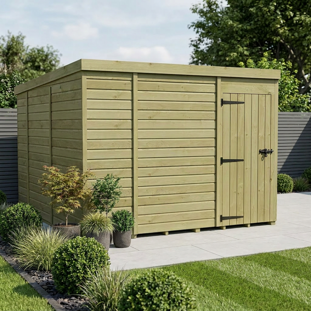 9 x 10 Pent Shed (Single Door, No Windows) - Pent Shed
