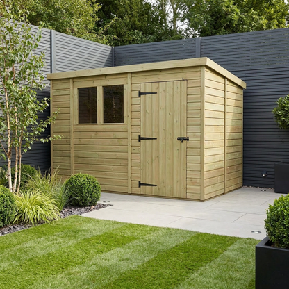 11 x 9 Pent Shed (Single Door, With Windows) - Pent Shed