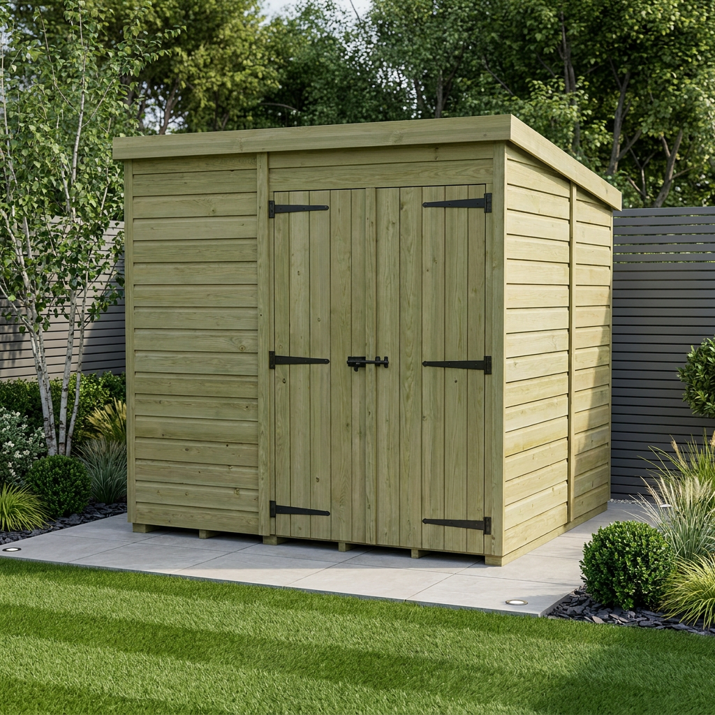 8 x 10 Pent Shed (Double Door, No Windows) - view 2