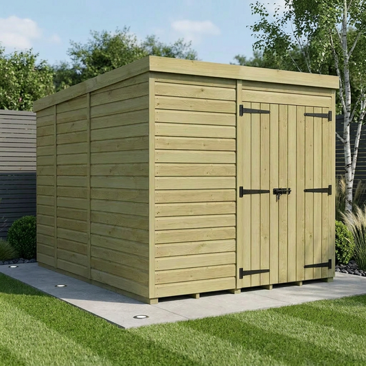 7 x 9 Pent Shed (Double Door, No Windows) - view 2