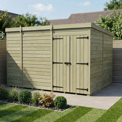 9 x 8 Pent Shed (Double Door, No Windows) - view 2