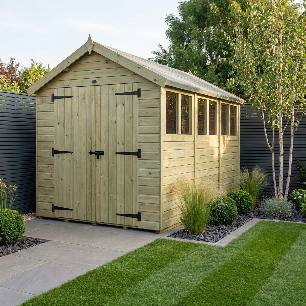 6 x 12 Apex Shed (Double Door, With Windows) - Apex Shed