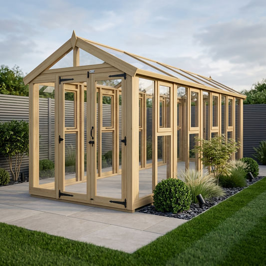 6x20 Glass Greenhouse - Apex Glass Greenhouse
