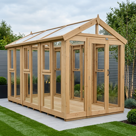 6x12 Glass Greenhouse - Apex Glass Greenhouse