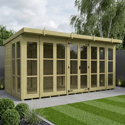 16 x 7 Georgian Window Pent Summer House - Georgian Summer House