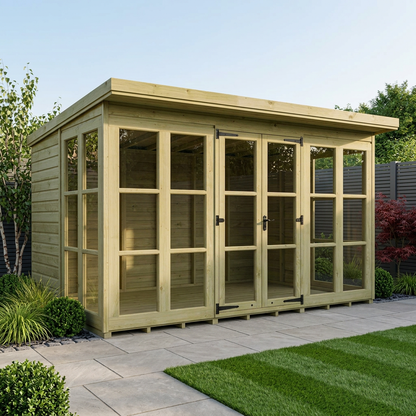 12 x 8 Georgian Window Pent Summer House - view 2