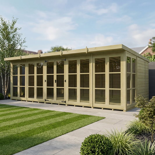 20 x 10 Georgian Window Pent Summer House - view 2