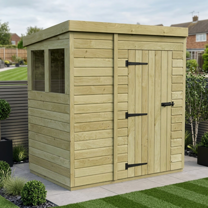5 x 4 Pent Shed (Single Door, With Windows) - Pent Shed