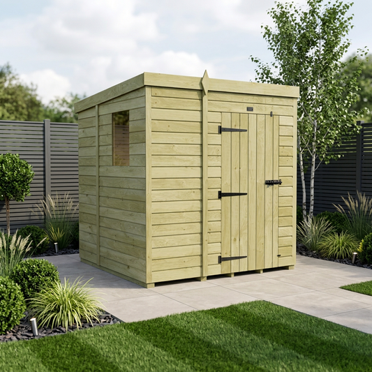 5 x 6 Pent Shed (Single Door, With Windows) - Pent Shed