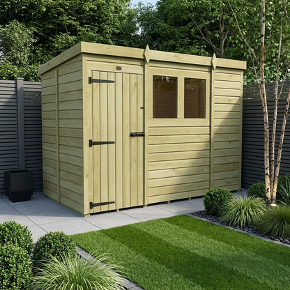 9 x 5 Pent Shed (Single Door, With Windows) - Pent Shed