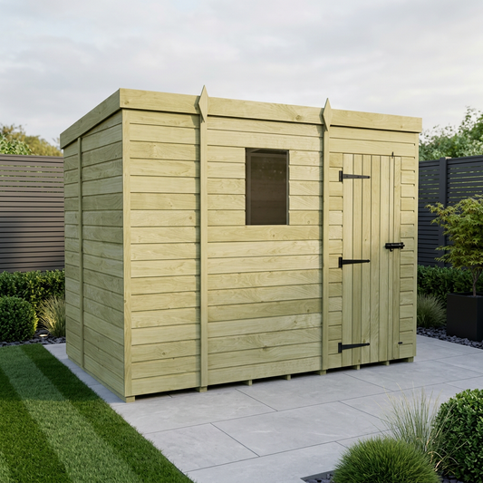 9 x 7 Pent Shed (Single Door, With Windows) - view 2