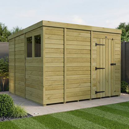 9 x 9 Pent Shed (Single Door, With Windows) - Pent Shed